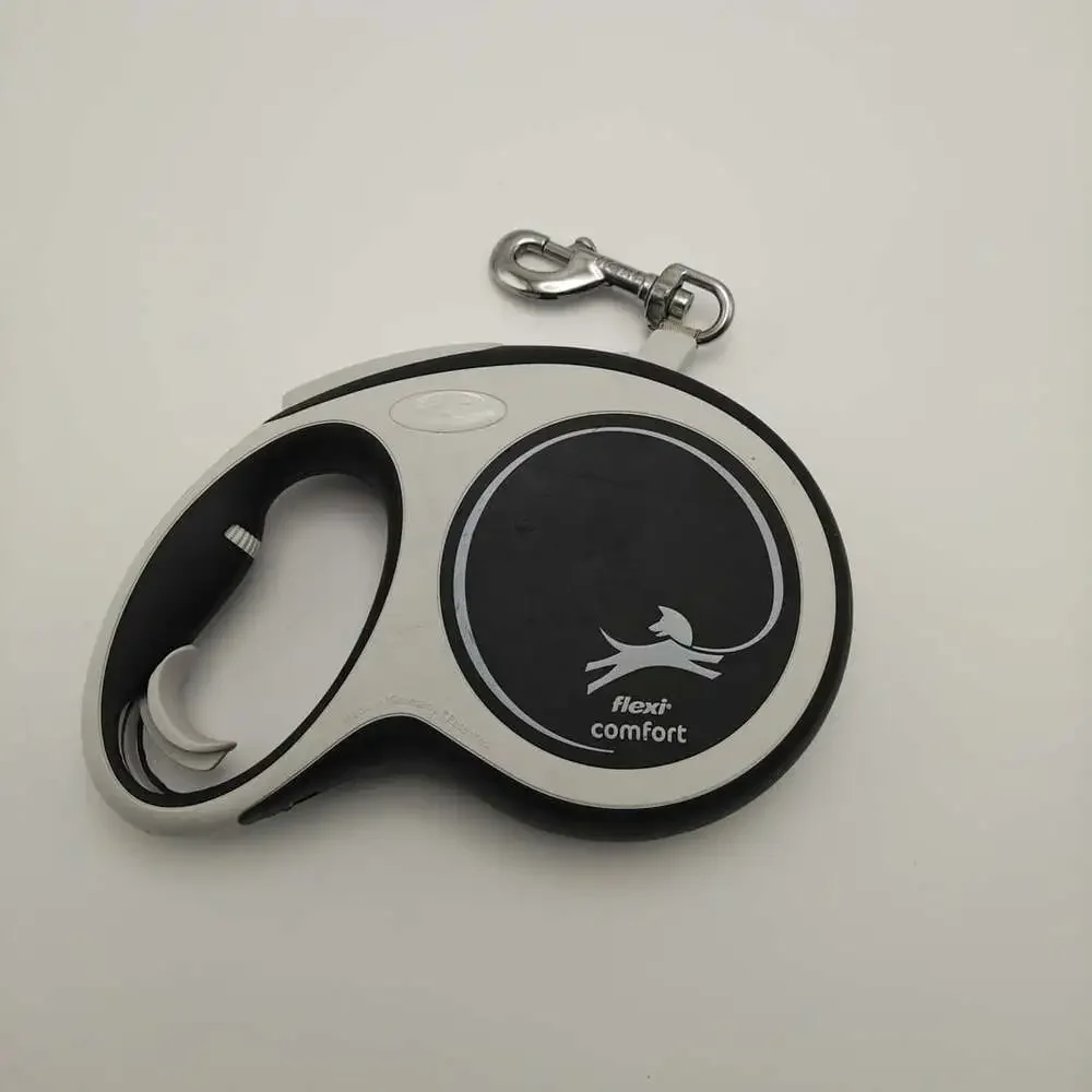 Flexi Comfort Retractable Tape Dog Leash L Tape 8m Black and Grey